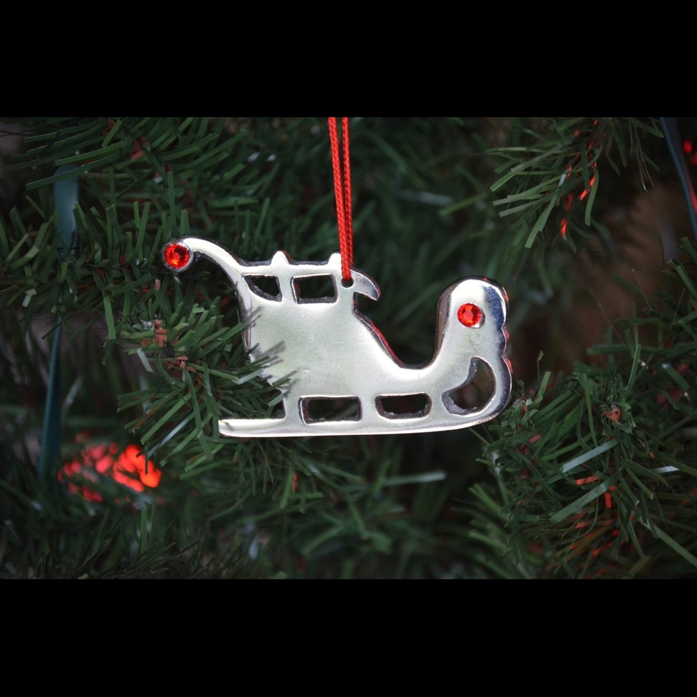 Christmas ornaments set of 8 Santa Sleigh